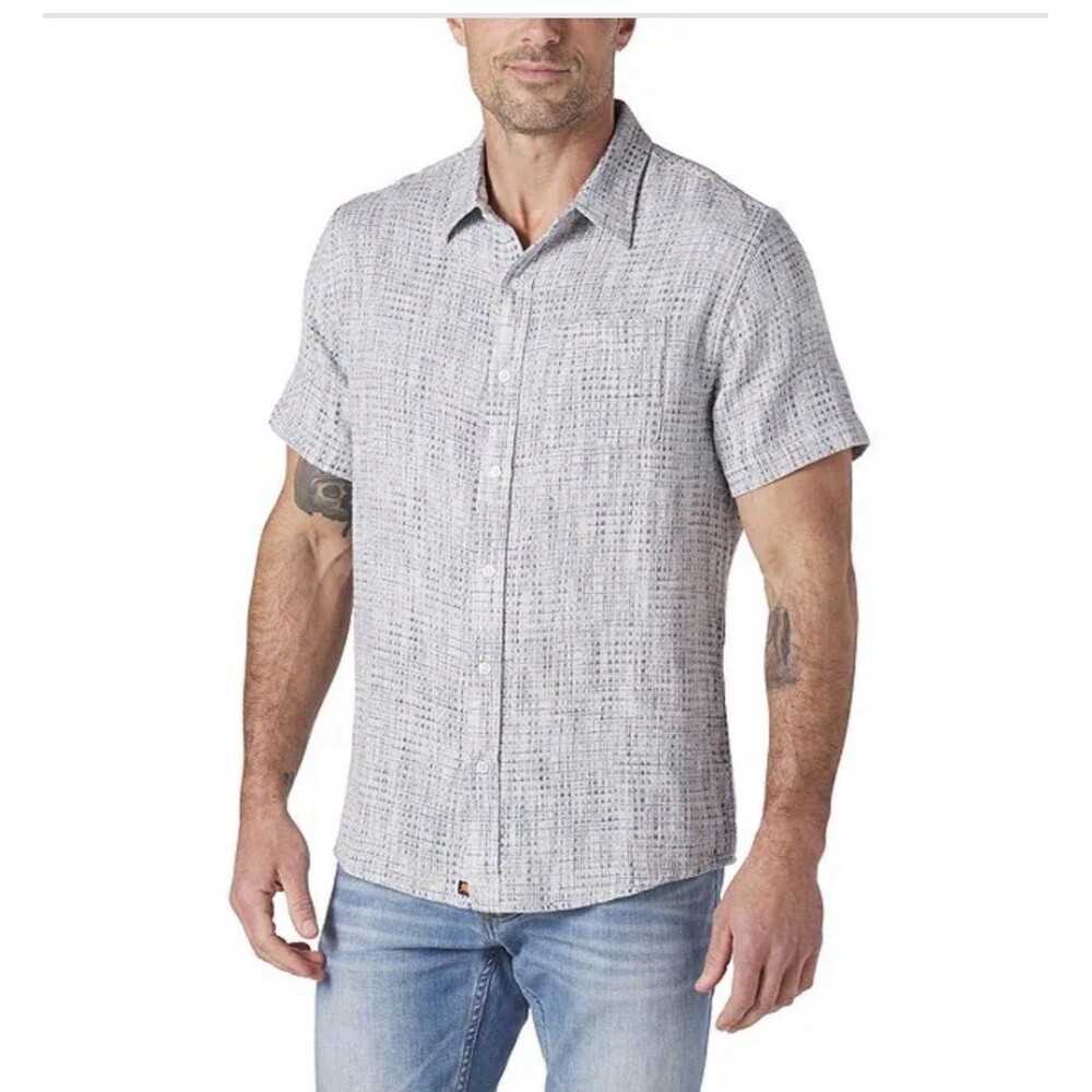 The Normal Brand Freshwater Printed Short Sleeve Woven Shirt Men's Size S Preppy